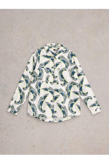 White Stuff Womens Sophie Organic Cotton Shirt  in IVORY_PR Art WS443451
