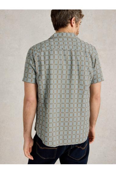 White Stuff Mens SS Overdye Check Shirt  in LGT_BLUE Art WS443542