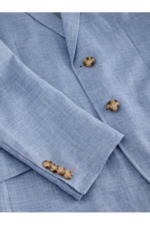 White Stuff Mens Linen Blazer  in MID_BLUE Art WS443623