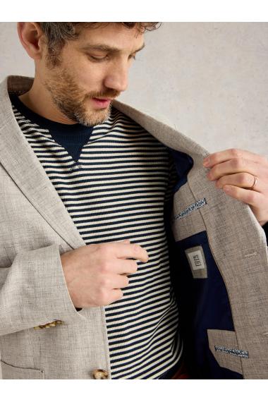 White Stuff Mens Linen Blazer  in LGT_GREY Art WS443623
