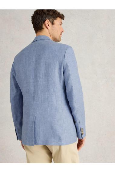 White Stuff Mens Linen Blazer  in MID_BLUE Art WS443623