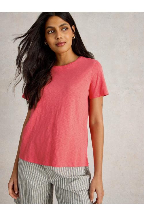 White Stuff Womens ABBIE TEE  in MID_CORAL Art WS443002