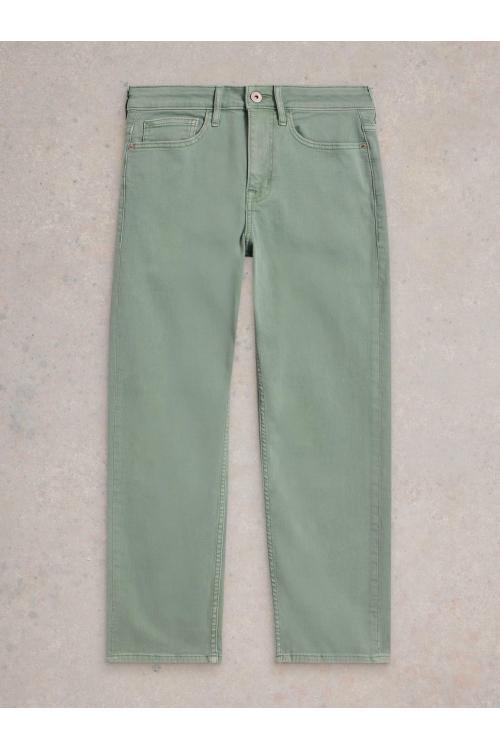 White Stuff Womens Blake Straight Crop Jean  in MID_GREEN Art WS443788