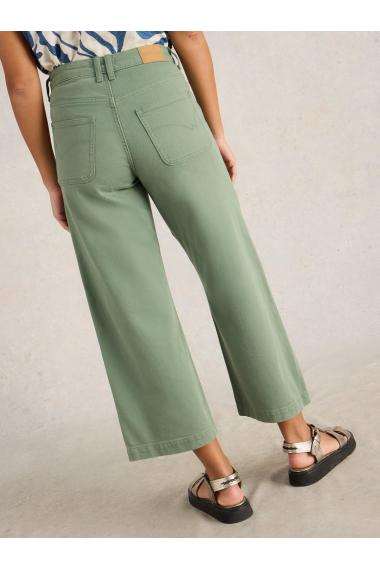White Stuff Womens Tia Wide Leg Crop Jean  in MID_GREEN Art WS441459