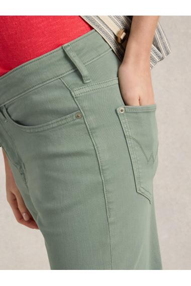 White Stuff Womens Blake Straight Crop Jean  in MID_GREEN Art WS443788