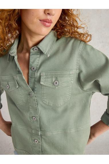 White Stuff Womens Camille Denim Jacket  in MID_GREEN Art WS442699