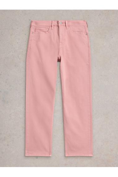 White Stuff Womens Blake Straight Crop Jean  in MID_PINK Art WS443788
