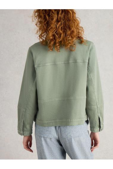 White Stuff Womens Camille Denim Jacket  in MID_GREEN Art WS442699
