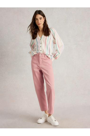 White Stuff Womens Blake Straight Crop Jean  in MID_PINK Art WS443788