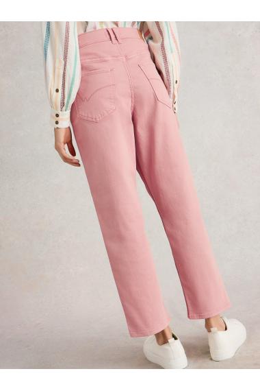 White Stuff Womens Blake Straight Crop Jean  in MID_PINK Art WS443788