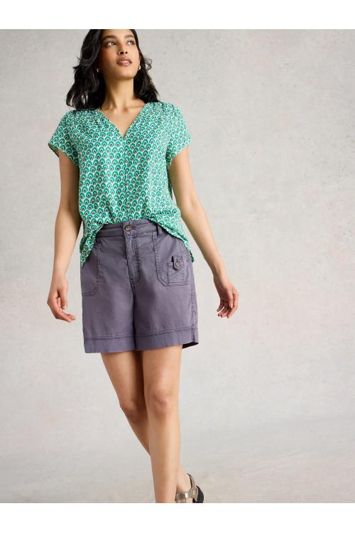 White Stuff Womens Mollie Combat Short  in MID_PURPLE Art WS443430