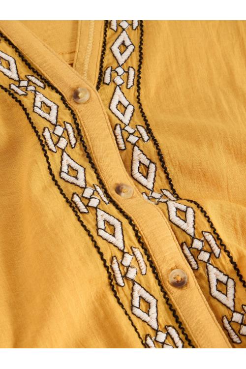 White Stuff Womens TULIP MIX SLEEVELESS SHIRT  in MID_YELLOW Art WS443688