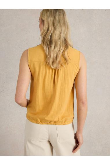 White Stuff Womens TULIP MIX SLEEVELESS SHIRT  in MID_YELLOW Art WS443688