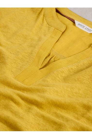 White Stuff Womens NADINE LINEN BLEND TEE  in MID_YELLOW Art WS443697