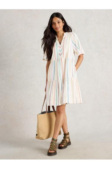 White Stuff Womens Sophia Stripe Dress   in NAT_MLT Art WS443524