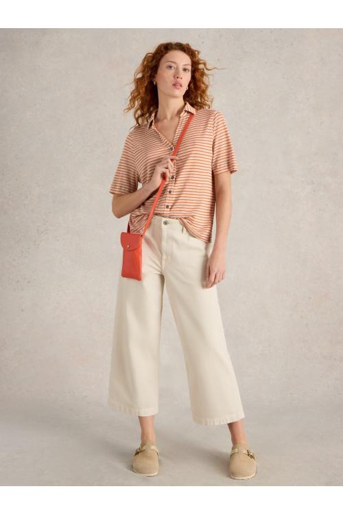 White Stuff Womens CHARLIE LINEN SS SHIRT  in NAT_MLT Art WS443707