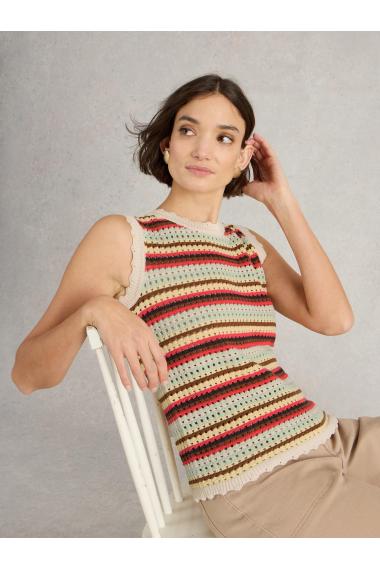White Stuff Womens SUNNY STRIPE TANK  in NAT_MLT Art WS443667