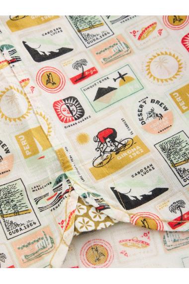 White Stuff Mens Travel SS Printed Shirt  in NAT_PR Art WS443560