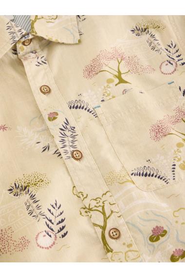 White Stuff Mens Kyoto Garden SS Printed Shirt  in NAT_PR Art WS443555