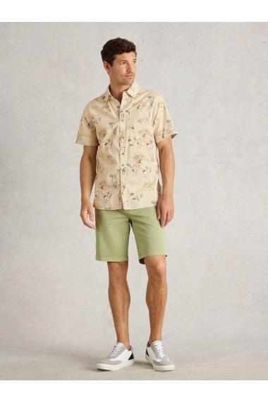 White Stuff Mens Kyoto Garden SS Printed Shirt  in NAT_PR Art WS443555