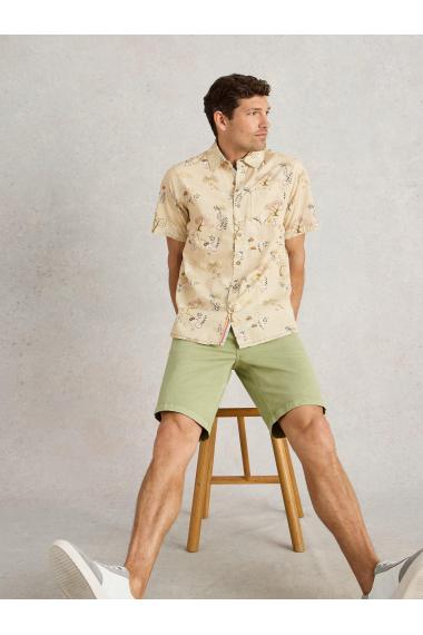 White Stuff Mens Kyoto Garden SS Printed Shirt  in NAT_PR Art WS443555