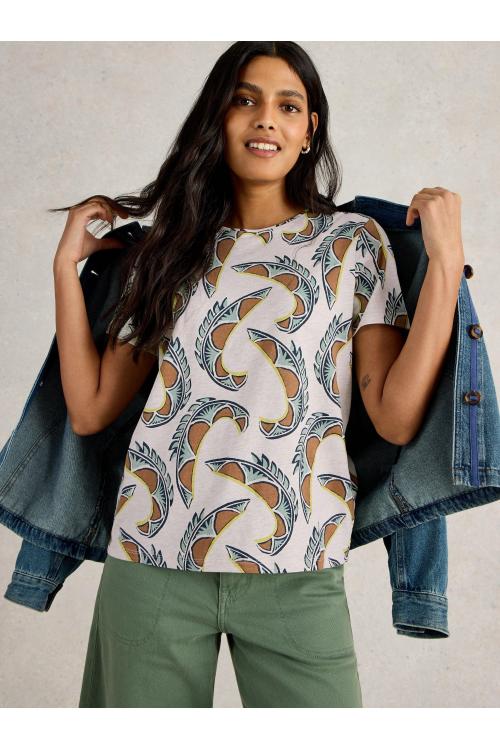 White Stuff Womens ABBIE TEE  in NAT_PR Art WS443692