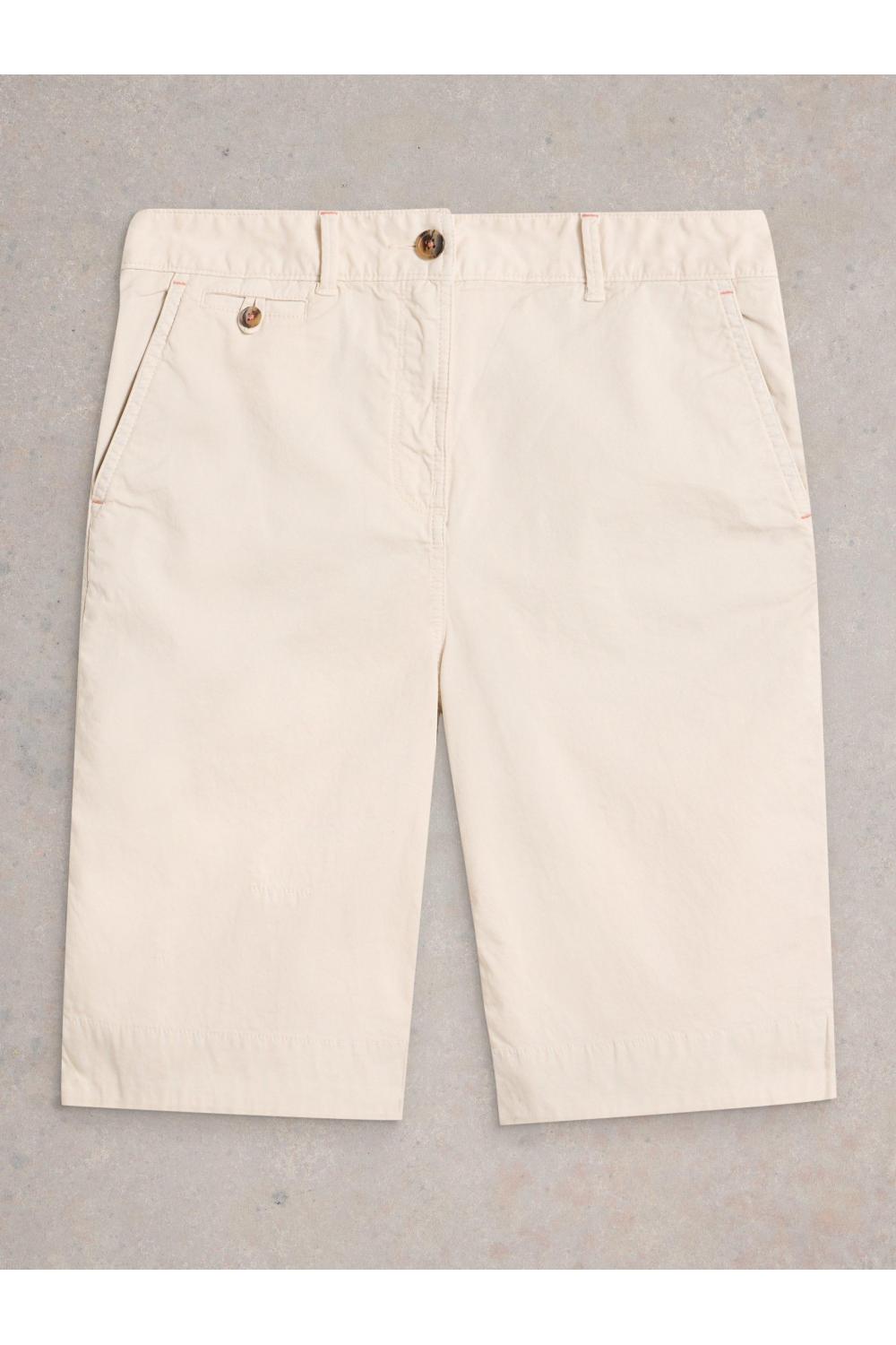 White Stuff Womens Hayley Organic Chino Short  in NAT_WHITE Art WS443441