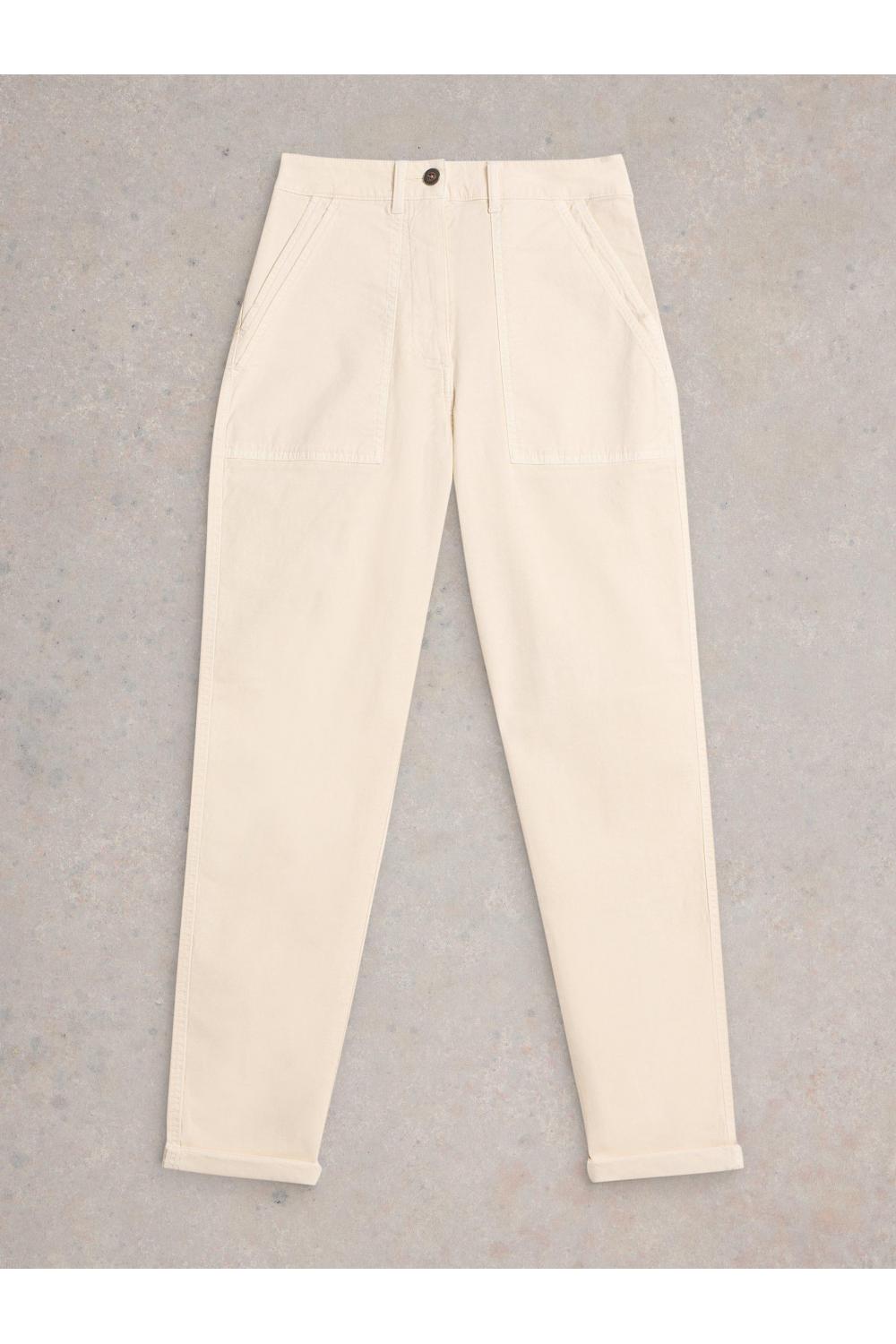 White Stuff Womens Twister Chino Trouser  in NAT_WHITE Art WS442668