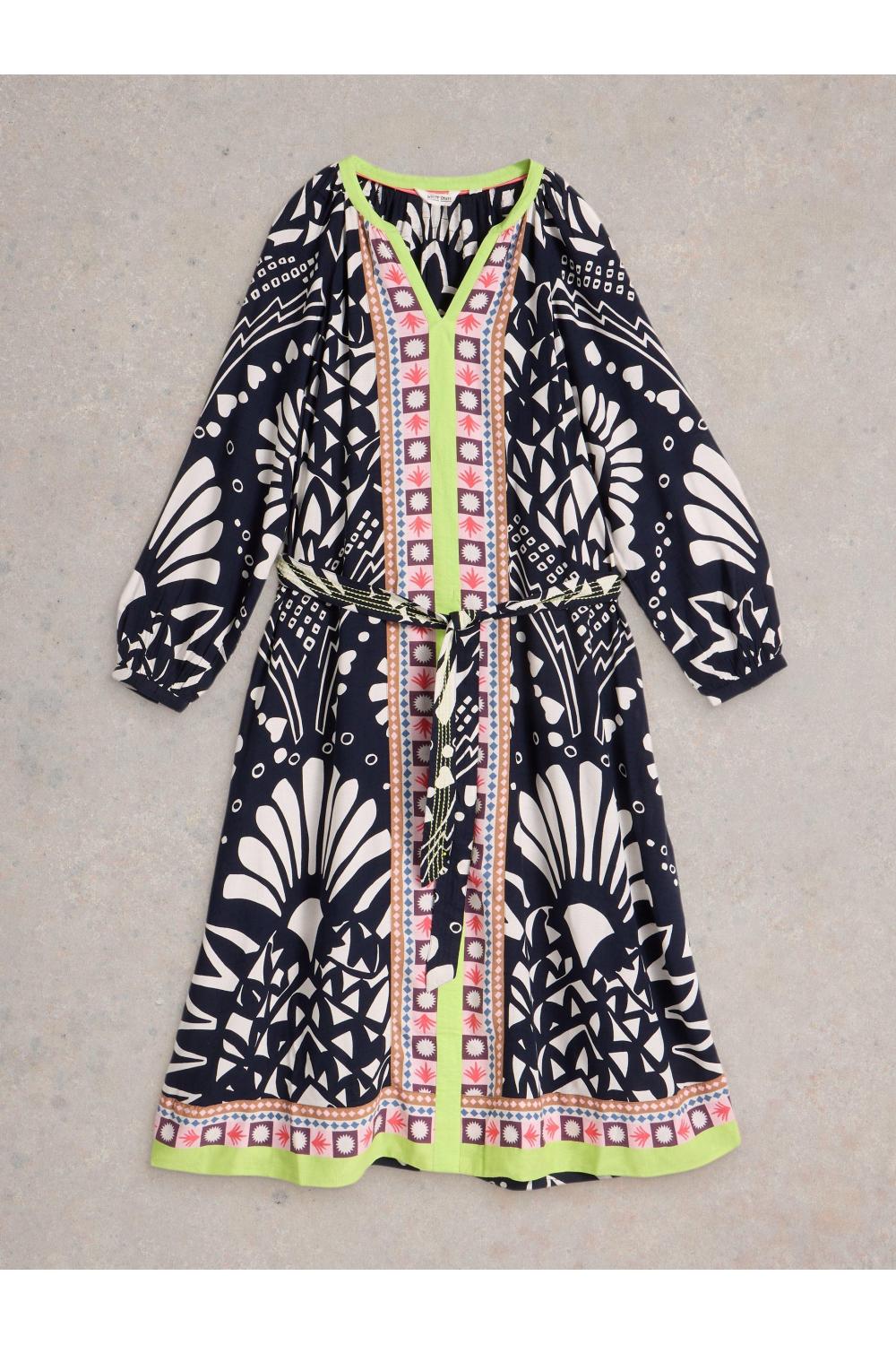 White Stuff Womens Liv Midi Dress   in NAVY_MULTI Art WS443523