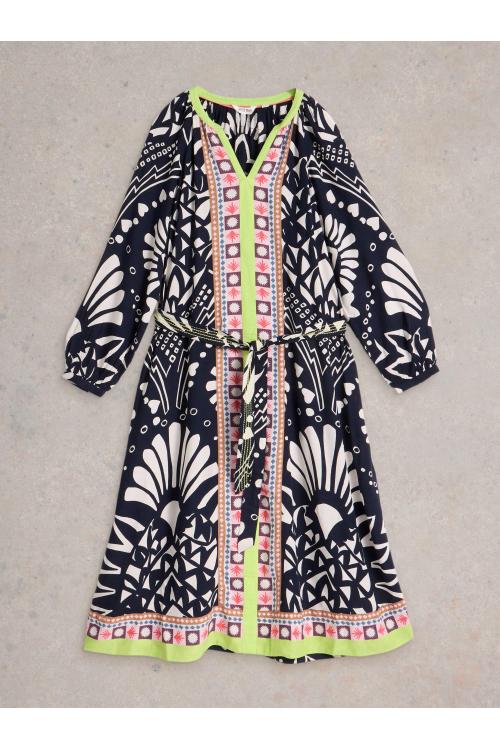 White Stuff Womens Liv Midi Dress   in NAVY_MULTI Art WS443523