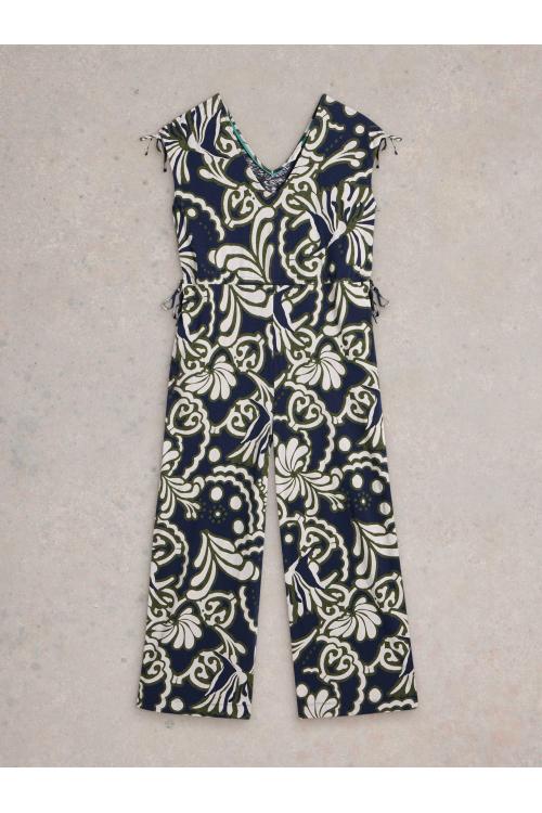 White Stuff Womens Freya Jersey Jumpsuit  in NAVY_MULTI Art WS443661