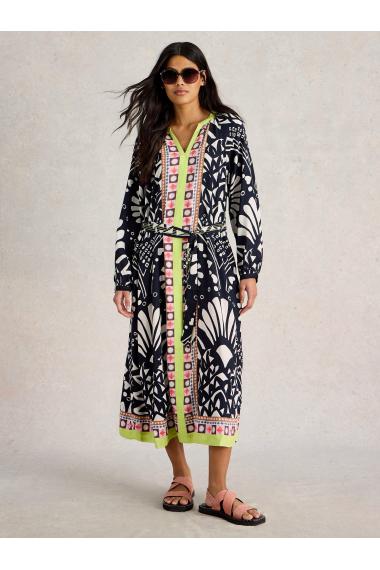 White Stuff Womens Liv Midi Dress   in NAVY_MULTI Art WS443523