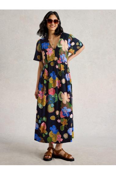 White Stuff Womens Lucy Midi Dress  in NAVY_MULTI Art WS443527