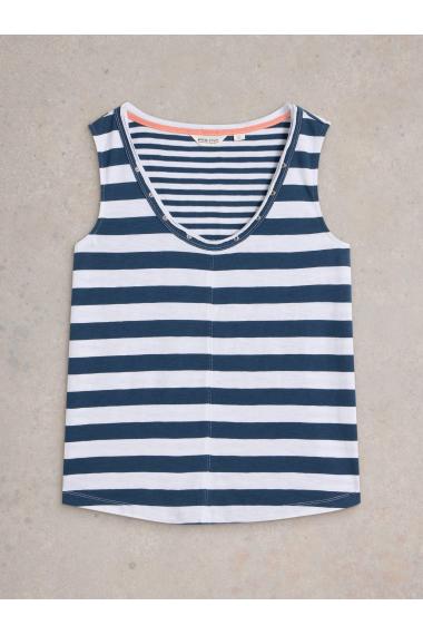 White Stuff Womens AVA STRIPE VEST  in NAVY_MULTI Art WS443687