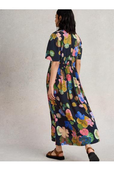 White Stuff Womens Lucy Midi Dress  in NAVY_MULTI Art WS443527