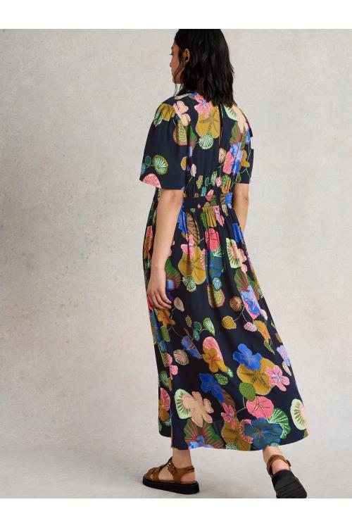 White Stuff Womens Lucy Midi Dress  in NAVY_MULTI Art WS443527