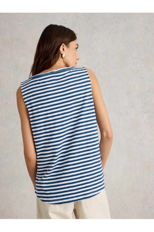 White Stuff Womens AVA STRIPE VEST  in NAVY_MULTI Art WS443687