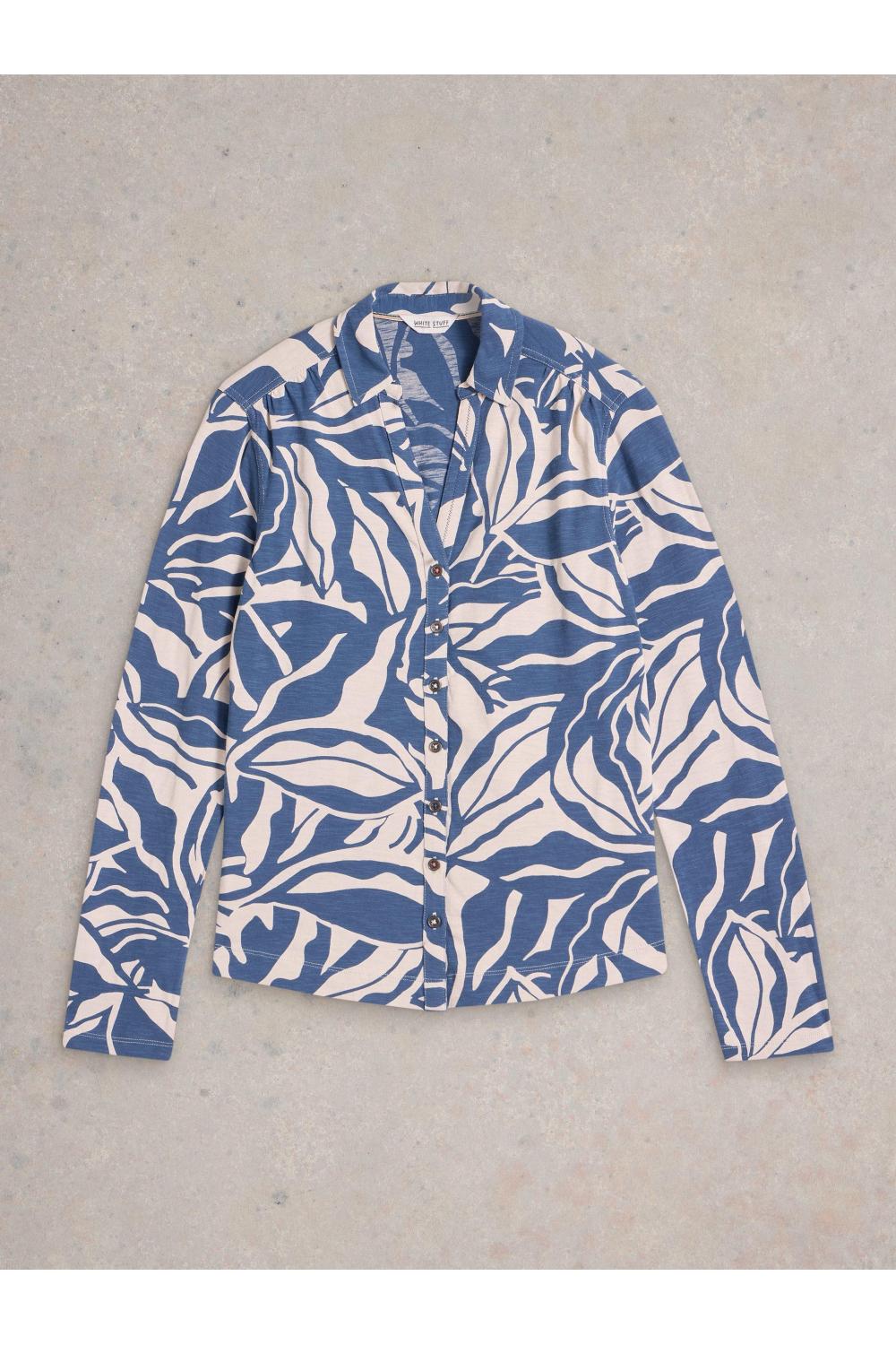 White Stuff Womens ANNIE JERSEY SHIRT  in NAVY_MULTI Art WS443735