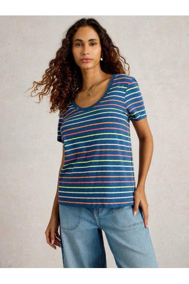 White Stuff Womens NADIA SHORT SLEEVE TEE  in NAVY_MULTI Art WS443689