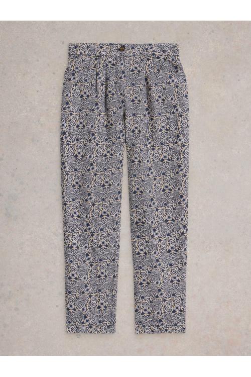 White Stuff Womens Rowena Linen Trouser  in NAVY_PR Art WS443438