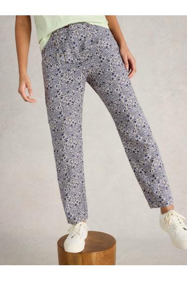 White Stuff Womens Rowena Linen Trouser  in NAVY_PR Art WS443438
