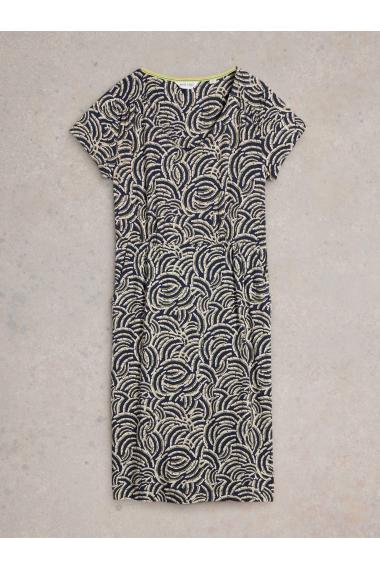 White Stuff Womens Tallie Jersey Dress  in NAVY_PR Art WS443077
