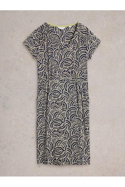 White Stuff Womens Tallie Jersey Dress  in NAVY_PR Art WS443077