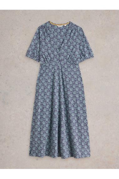 White Stuff Womens Megan Jersey Dress  in NAVY_PR Art WS443076