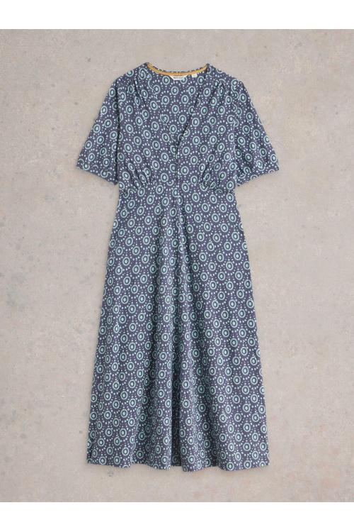 White Stuff Womens Megan Jersey Dress  in NAVY_PR Art WS443076