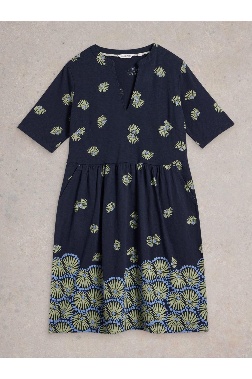 White Stuff Womens Thea Jersey Dress  in NAVY_PR Art WS443499