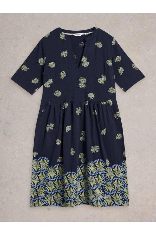 White Stuff Womens Thea Jersey Dress  in NAVY_PR Art WS443499