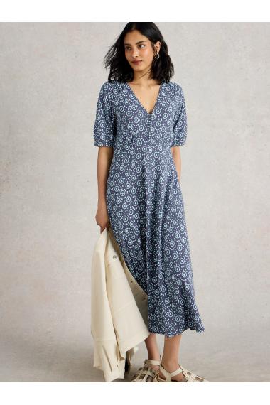 White Stuff Womens Megan Jersey Dress  in NAVY_PR Art WS443076