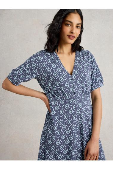 White Stuff Womens Megan Jersey Dress  in NAVY_PR Art WS443076