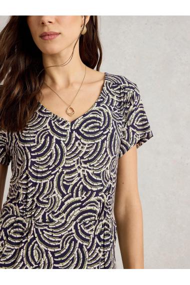 White Stuff Womens Tallie Jersey Dress  in NAVY_PR Art WS443077
